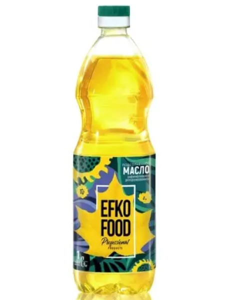 Масло подсолнечное рафинированное EFKO FOOD 1 л 