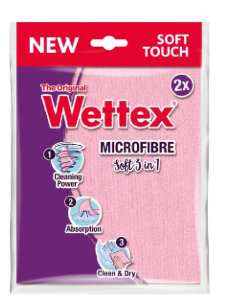 Салфетка из микрофибры Wettex Microfibre Soft 3в1 2 шт