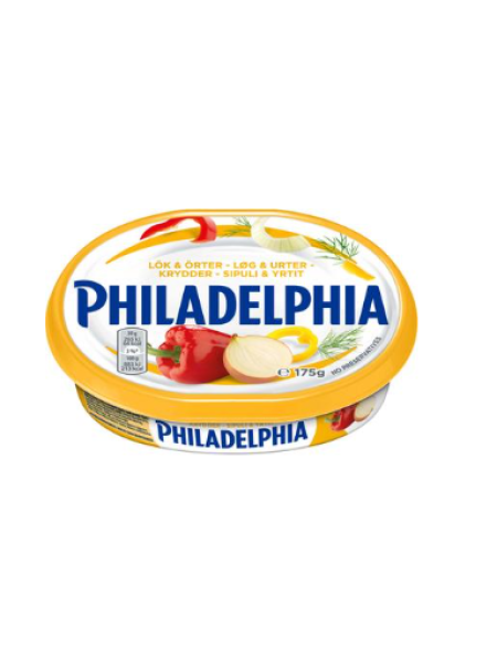 Сливочный сыр Филадельфия с луком и травами Philadelphia Sipuli ja Yrtit 175г