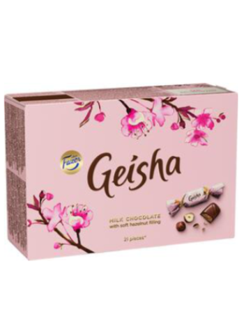 Подарочная коробка конфет Fazer Geisha 150г с орехово-сливочной начинкой
