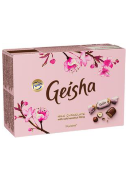 Подарочная коробка конфет Fazer Geisha 150г с орехово-сливочной начинкой