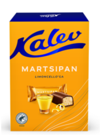Подарочная упаковка конфет Kalev марципановые с ликером Лимончелло 150г