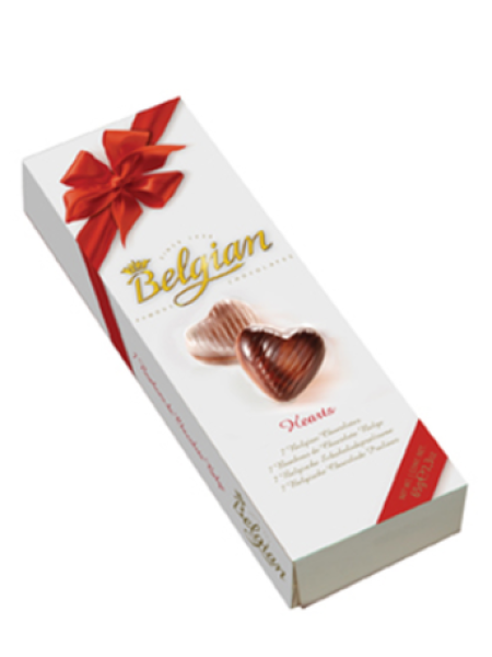 Шоколадные сердечки с кремом пралине Belgian Hearts 65г