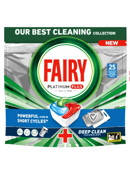Таблетки для посудомоечной машины Fairy Platinum Plus All in One Deep Clean 25 шт