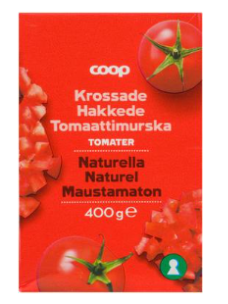 Томатная паста Coop tomaattimurska 400г без соли и сахара
