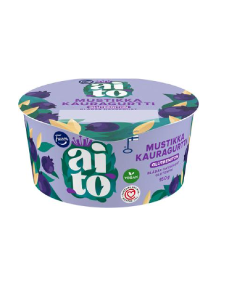 Овсяный йогурт с черникой Fazer Aito Gluteeniton Mustikka Kauravälipala 150г