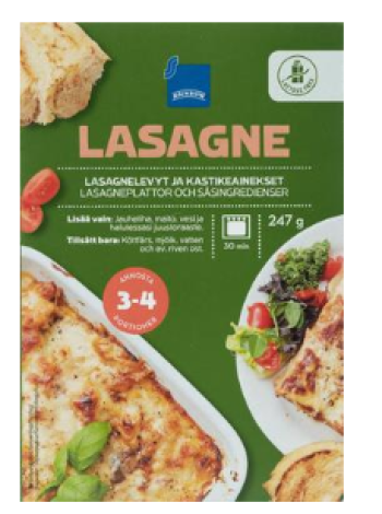 Пластины и соус для приготовления лазаньи Rainbow Lasagneainekset 247г