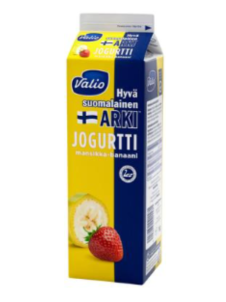 Питьевой йогурт Valio Hyvä Arki suomalainen 1 кг клубника банан