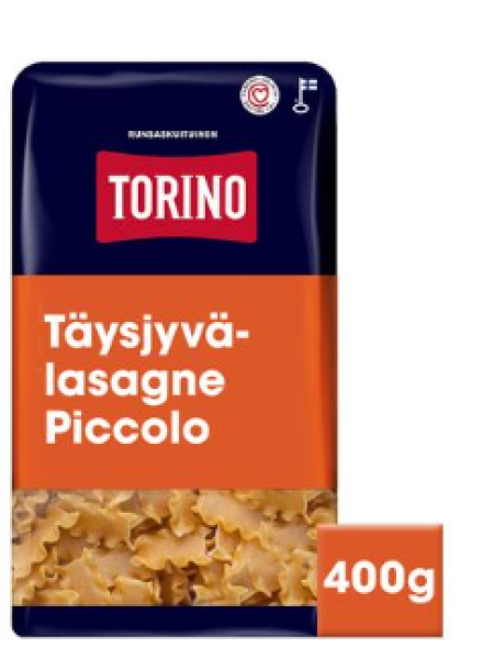 Цельнозерновая паста Torino Täysjyvä Lasagne Piccolo 400г