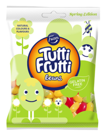 Пасхальные жевательные конфеты FAZER Tutti Frutti Beans kommid 130г