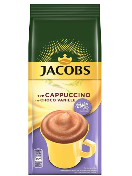 Напиток капучинo Jacobs Milka Cappuccino Choco/vanilja 500г Шоколад/ваниль