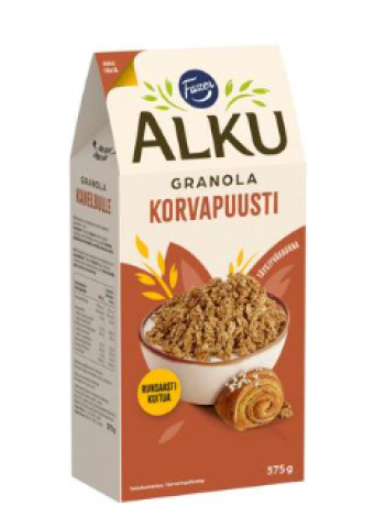 Мюсли Fazer Alku Korvapuusti granola 375г со вкусом булочка с корицей