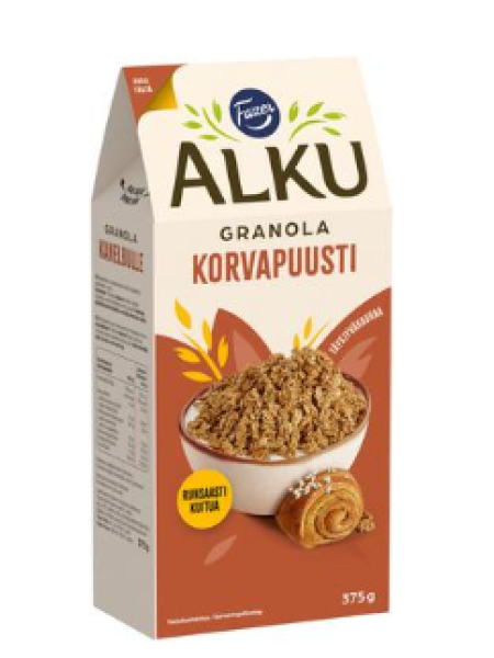 Мюсли Fazer Alku Korvapuusti granola 375г со вкусом булочка с корицей