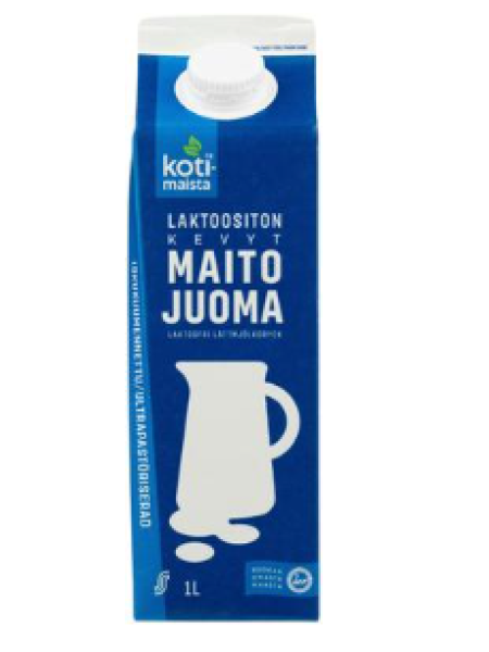 Напиток молочный безлактозный Kotimaista Laktoositon kevytmaitojuoma 1л UHT