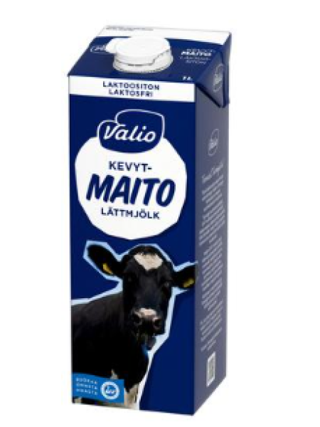Молоко обезжиренное Valio kevytmaito laktoositon UHT 1л
