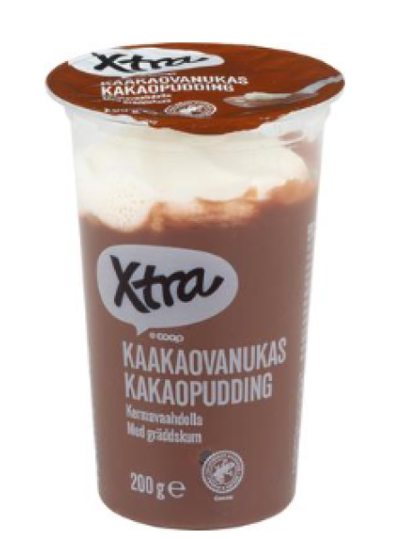 Какао-пудинг со взбитыми сливками Xtra kaakaovanukas kermavaahdolla 200г
