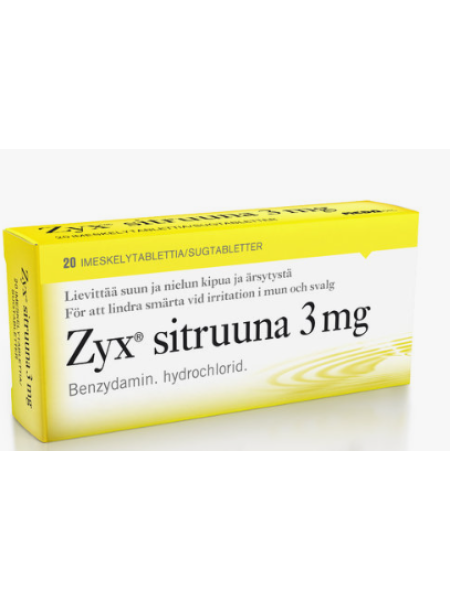 Таблетки для полости рта и горла ZYX SITRUUNA 3 мг 20шт