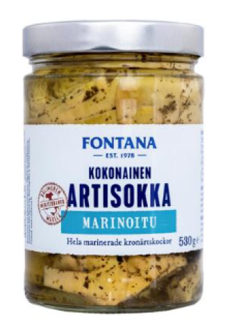 Целые маринованные артишоки Fontana Artisokka Kokonainen ja Marinoitu 530г