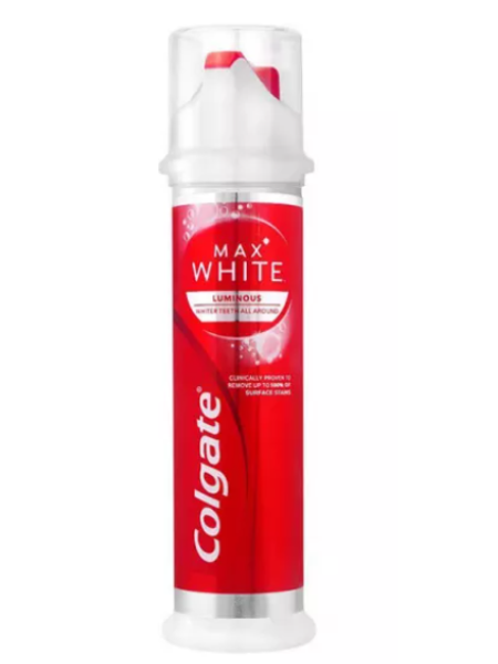 Зубная паста Colgate Max White Luminous Whitening Pump 100 мл помпа