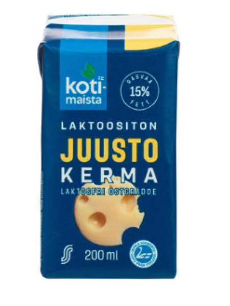 Сливки сырные Kotimaista Juustokerma UHT15% 2дл без лактозы