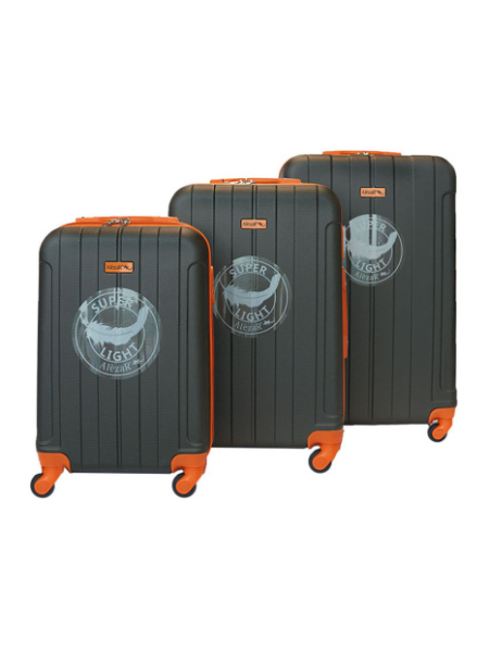 Набор чемоданов Alezar Control цвет серый/оранжевый (20 дюймов, 24 дюйма, 28 дюймов)