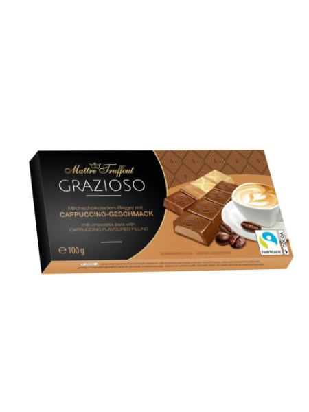 Шоколад Maitre Truffout milk chocolate with cappuccino 8x12,5г