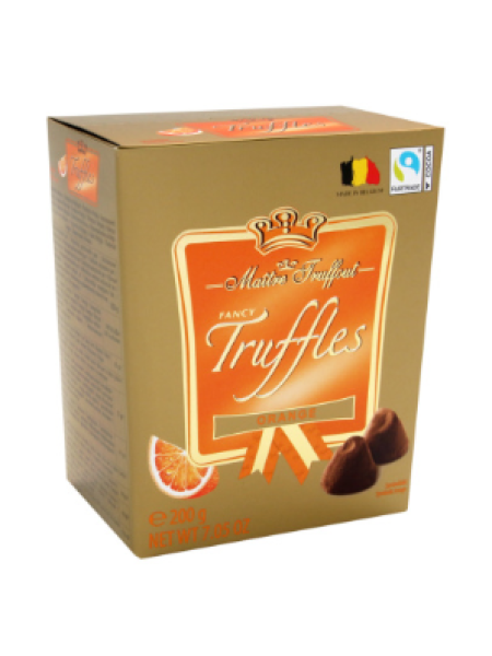Трюфели из бельгийского шоколада со вкусом апельсина Maître Truffout 200г