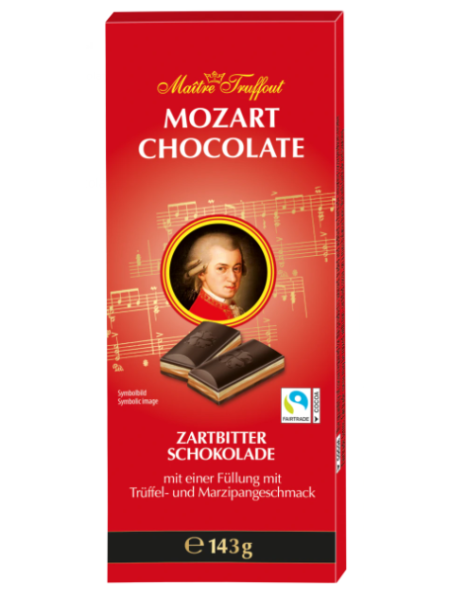 Темный шоколад с марципаном Maître Truffout Mozart dark chocolate 143г