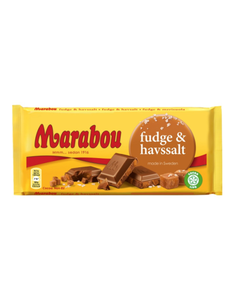 Молочный шоколад с морской солью Marabou Fudge & Havssalt 185г