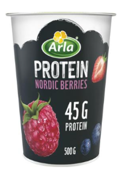 Мягкий безлактозный творог Arla Protein Nordic Berries rahka 500г клубника малина черника