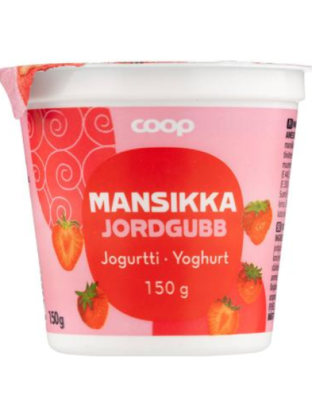 Клубничный йогурт Coop mansikkajogurtti 150г