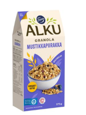 Мюсли гранола Fazer Alku Mustikkapiirakka granola 375г черника, кардамон