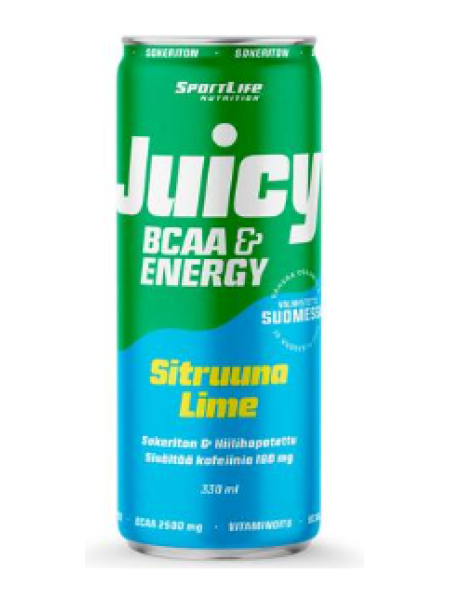 Газированный безалкогольный напиток SportLife Nutrition Juicy BCAA 330мл лимон /лайм 