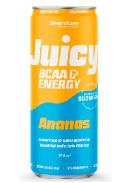Газированный безалкогольный напиток SportLife Nutrition Juicy BCAA 330мл Ананас