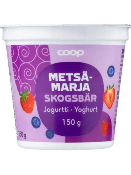 Йогурт Coop metsämarjajogurtti 150г лесные ягоды  