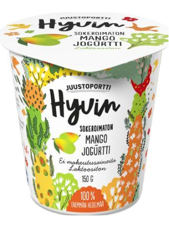 Безлактозный йогурт Juustoportti Hyvin jogurtti 150г манго 