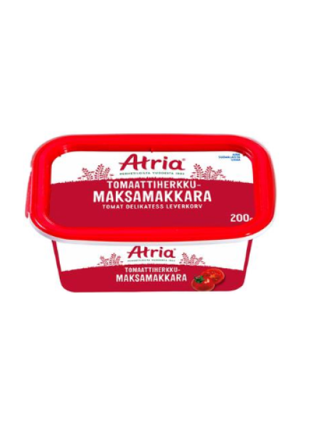 Печеночный паштет Atria Tomaattiherkku maksamakkara 200г с томатами