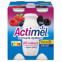 Питьевой йогурт ACTIMEL 4х100мл ежевика малина черника клубника