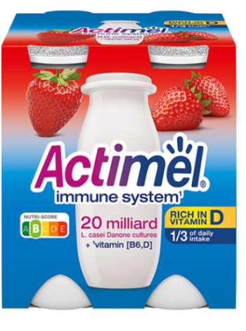 Питьевой йогурт ACTIMEL 4х100мл клубника
