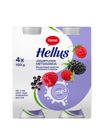 Питьевой йогурт HELLUS 4х100мл лесные ягоды