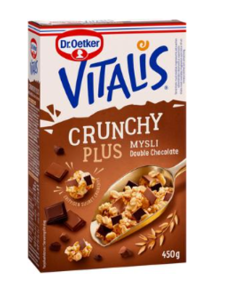 Шоколадные мюсли Dr. Oetker Vitalis Crunchy Double Chocolate 450 г