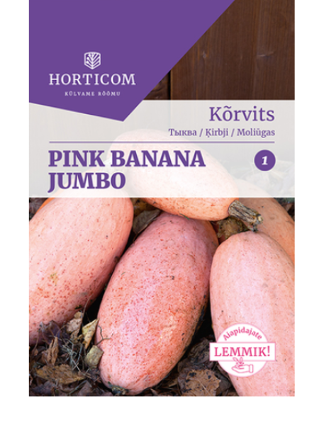 Семена тыквы сорт Розовый Банан Джамбо HORTICOM Pink Banana Jumbo 10 семян