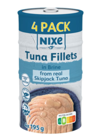 Рубленный тунец в рассоле Nixe Tuna Fillets 4 х 195 г в ж/б