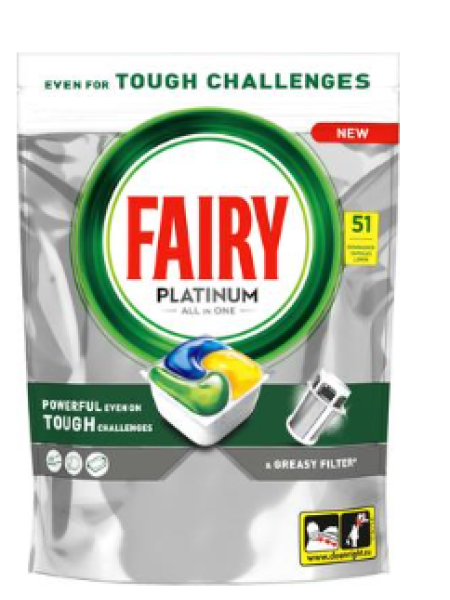 Таблетки для посудомойки Fairy Platinum All in One Lemon 51 шт 
