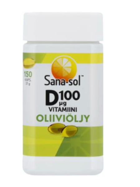 Витаминный препарат Sana-sol D 100мг 150 капсул с оливковым маслом 