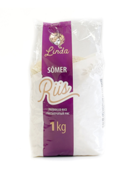 Пропаренный длиннозерный рис LINDA Sõmer riis 1кг