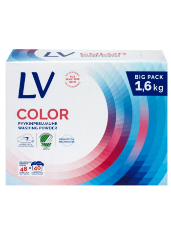 Концентрированный стиральный порошок LV 1,6кг для цветного белья
