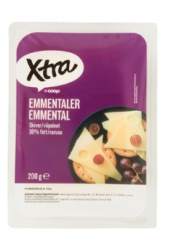 Сыр сливочный Xtra Emmental Juustoviipaleet 30% 200г в нарезке