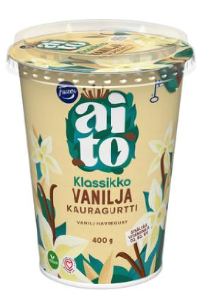 Йогурт овсяный Fazer Aito Kauragurtti Vanilja 400 г овес ваниль