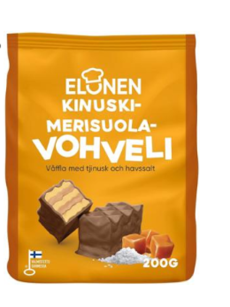 Вафли в молочном шоколаде с ириской и морской солью Elonen kinuski-merisuolavohveli 200г